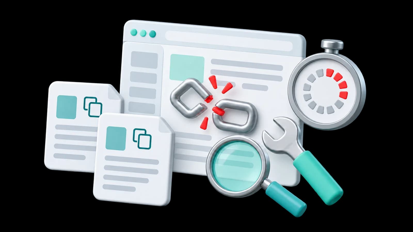 Konzeptillustration: Häufige SEO-Probleme und -Herausforderungen