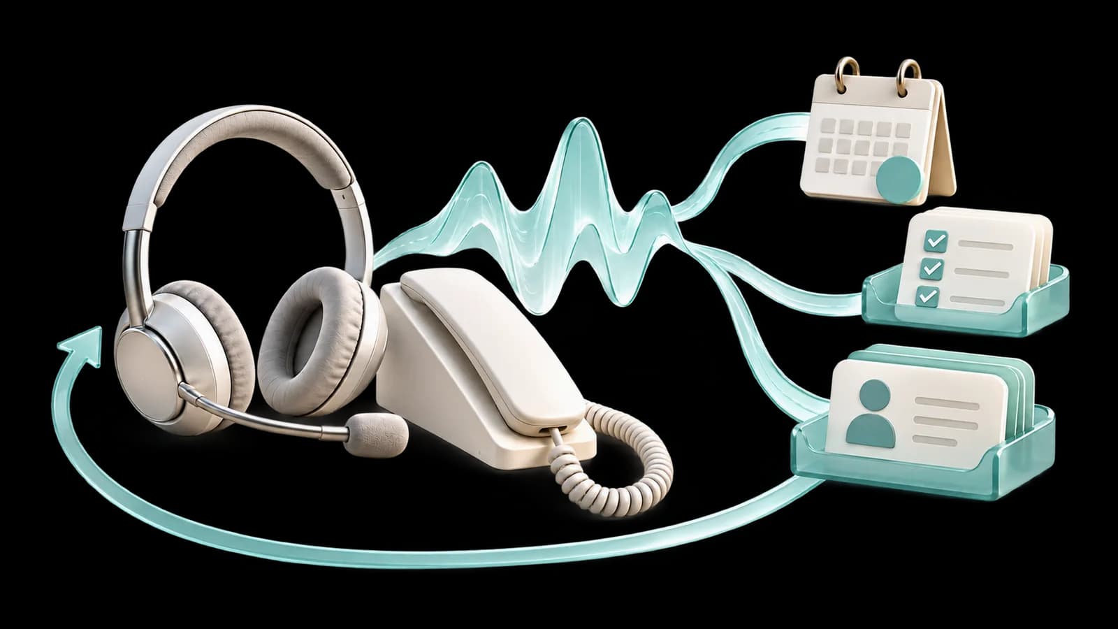 Concept illustration: Enterprise AI Voice Customer Service and Automated Phone Systems